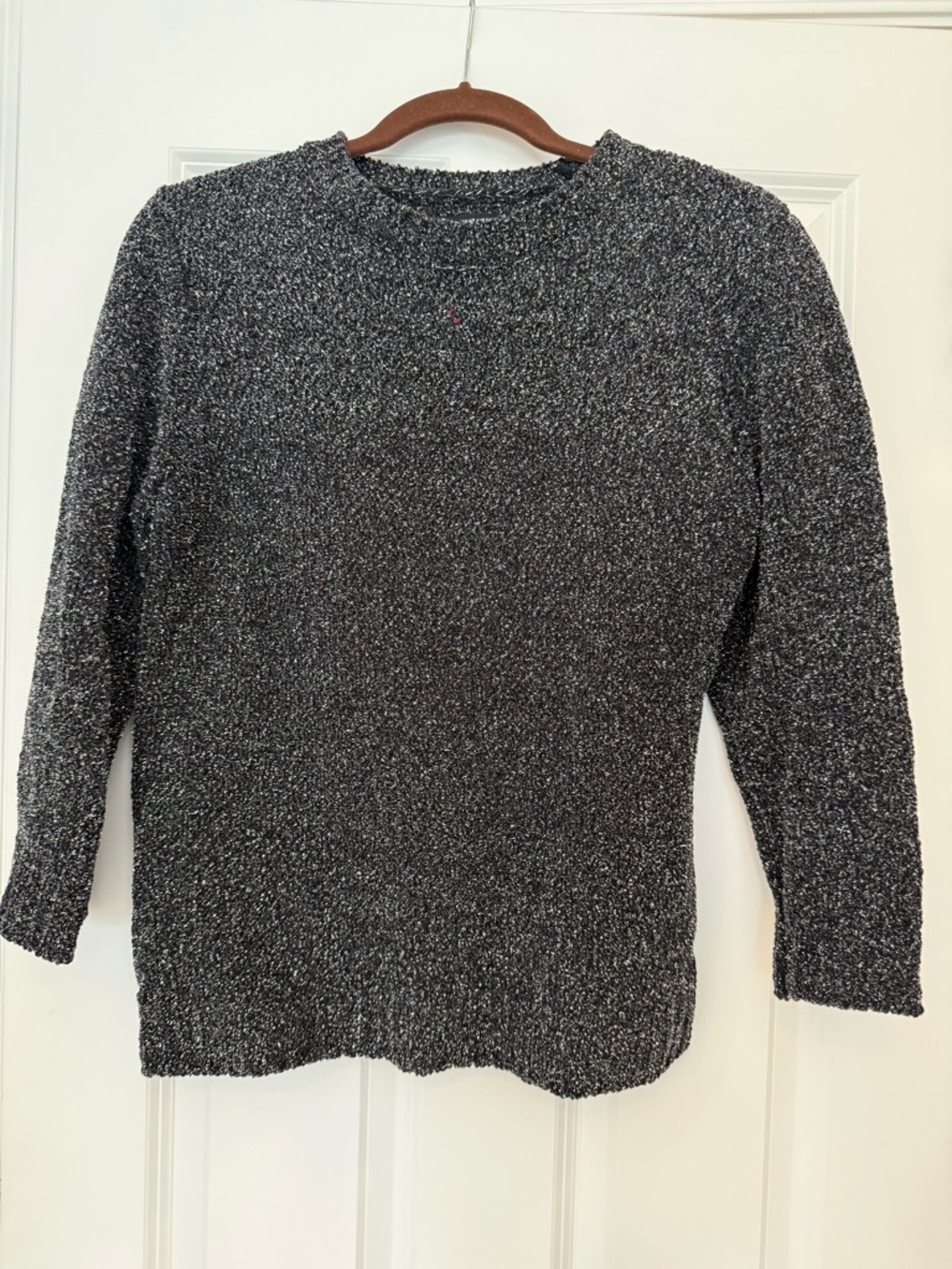 Who What Wear Black Marled Crewneck Sweater